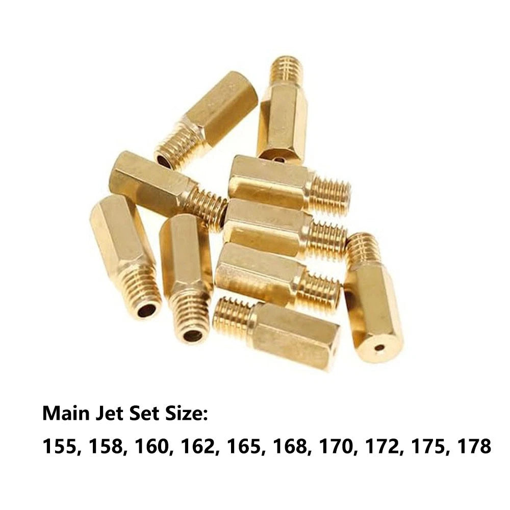 10pcs Main Jet 155/158/160/162/165/168/170/172/175/178 for PWK PE OKO KOSO Carb
