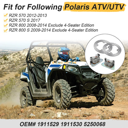 Front Left/Right Brake Caliper & Disc Rotor for Polaris RZR 800 EFI (2008–2014)