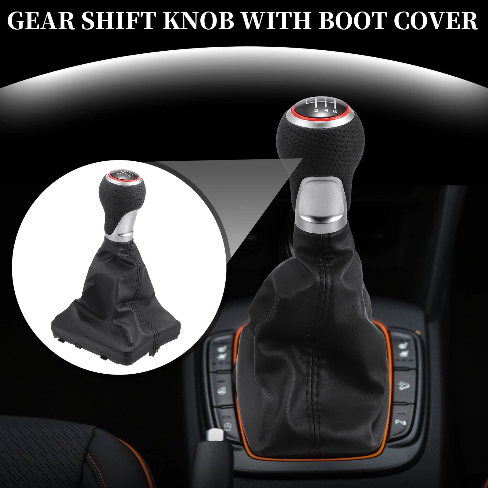 6 Speed Manual Shifter Knob with Cover for Audi A6 (2004–2008)