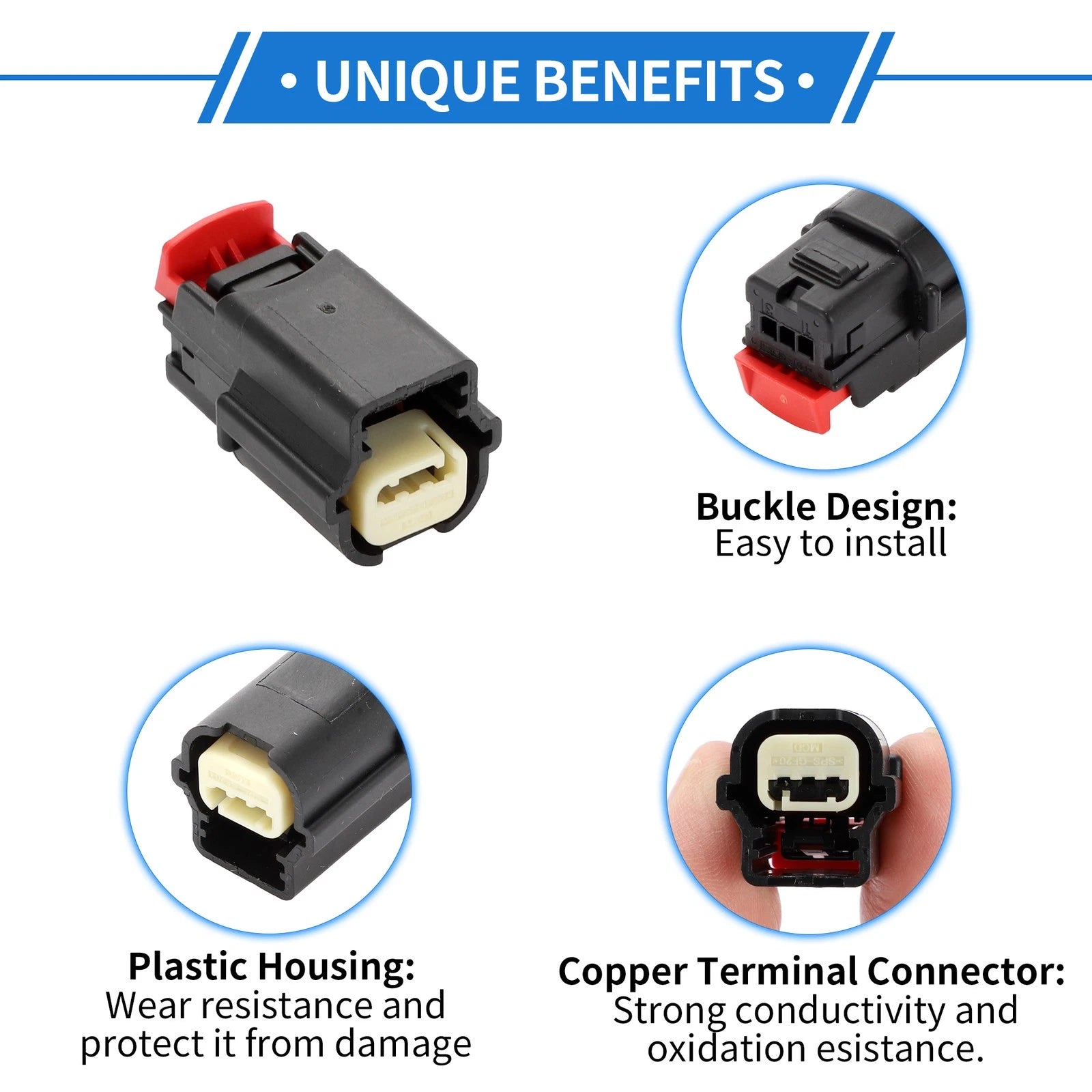 Parking Assist Sensor Connector Plug 3 Pin for Chevrolet for Dodge (1 Set)