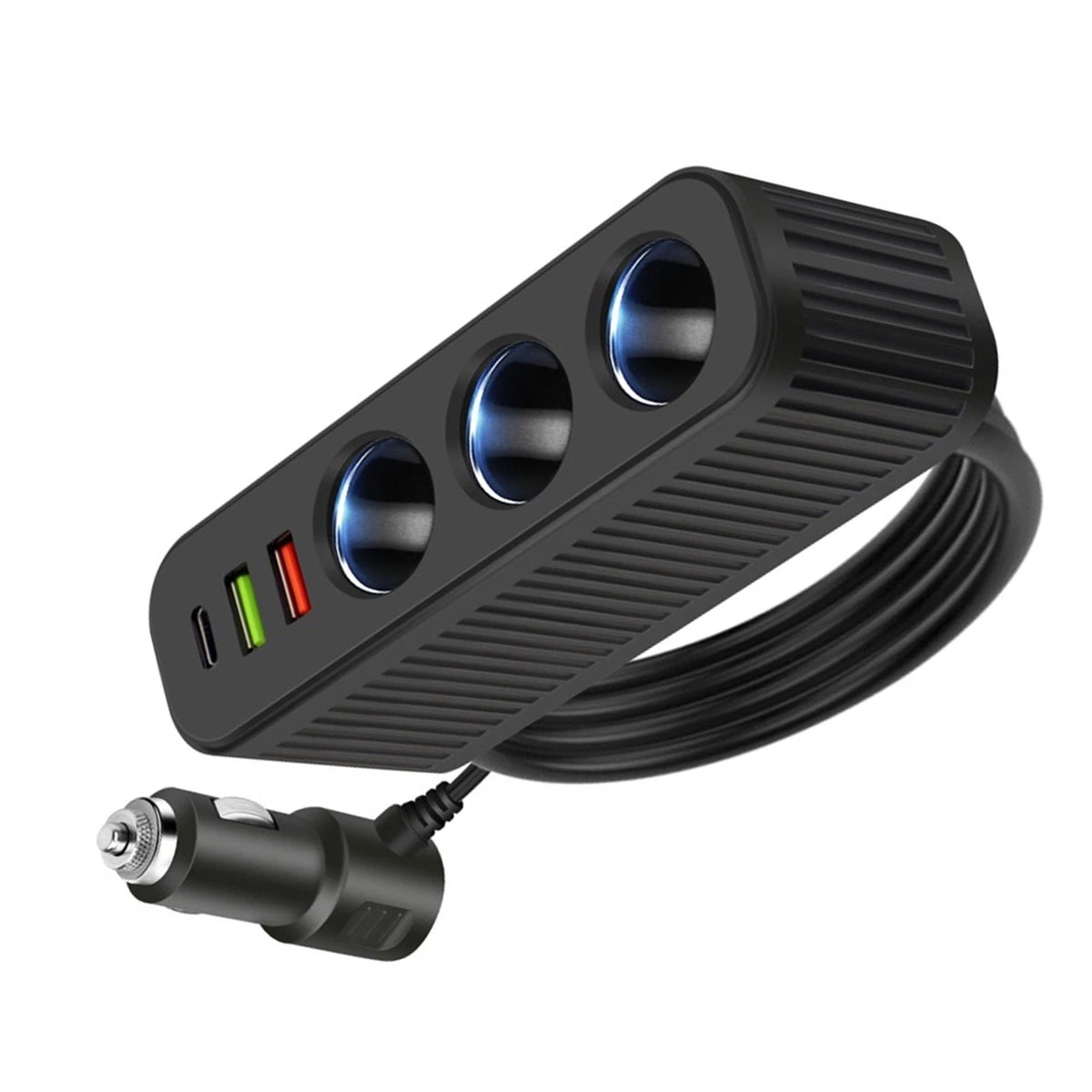 6-in-1 Car Cigarette Lighter Socket Splitter Fast Charger 12V