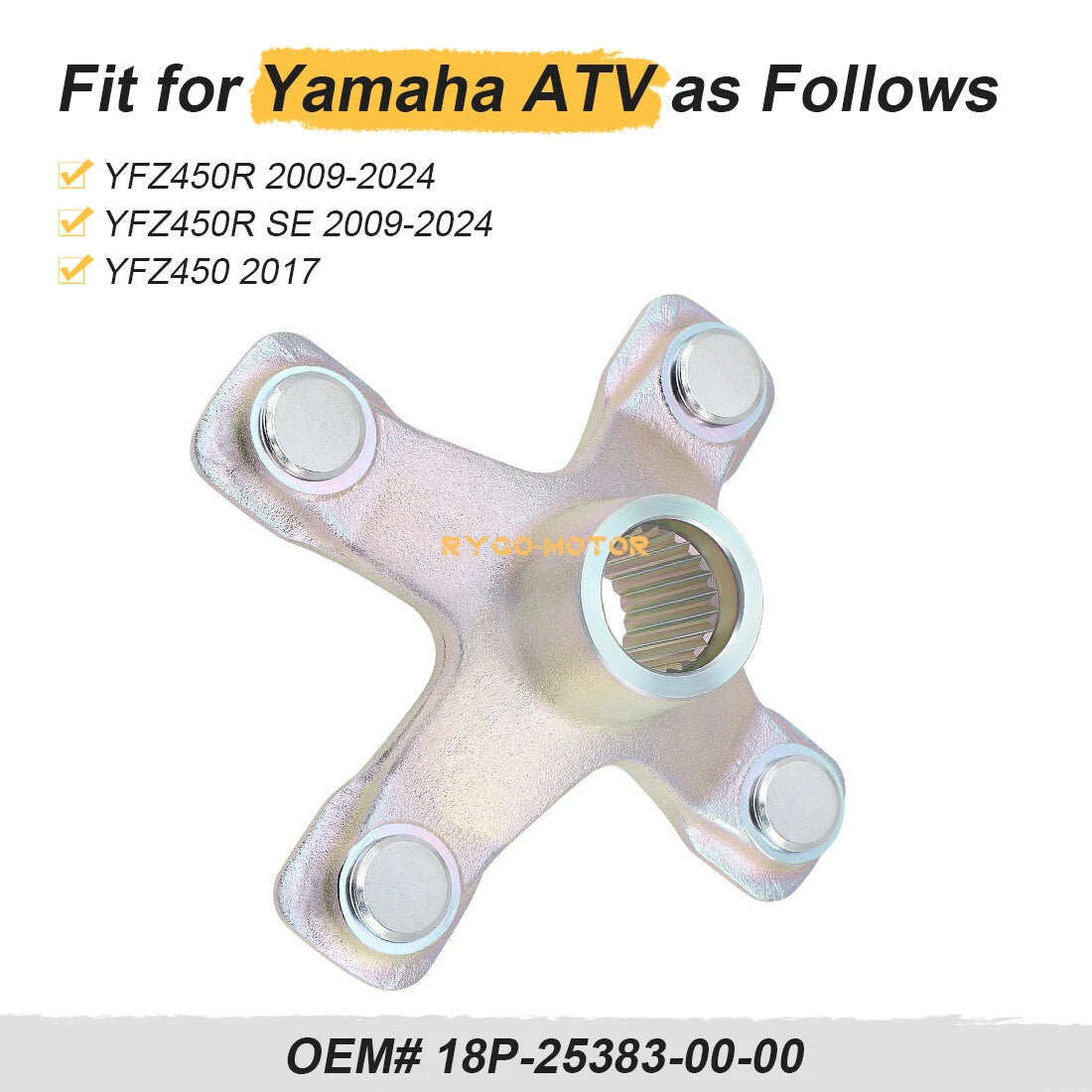 Rear Wheel Hub for Yamaha YFZ450R YFZ450RSE (2009–2024) 18P-25383-00-00