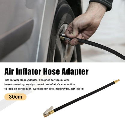 Valve Extension Hose Air Inflator Pump for Car Bike Tire (12–30cm) (Fits)