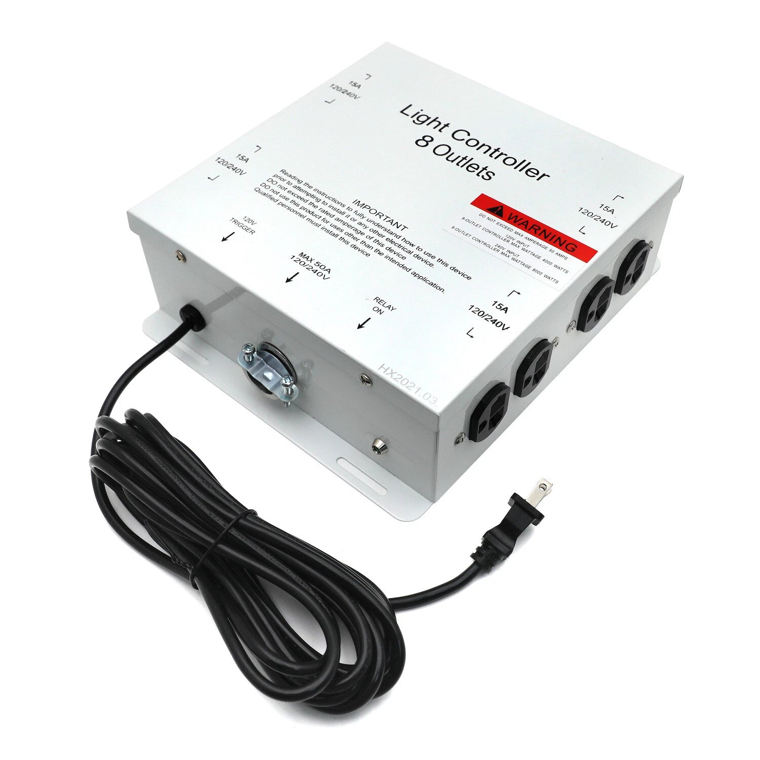 MCL 8 Outlet HID Master Light Controller Electric Box 120V/240V 50A