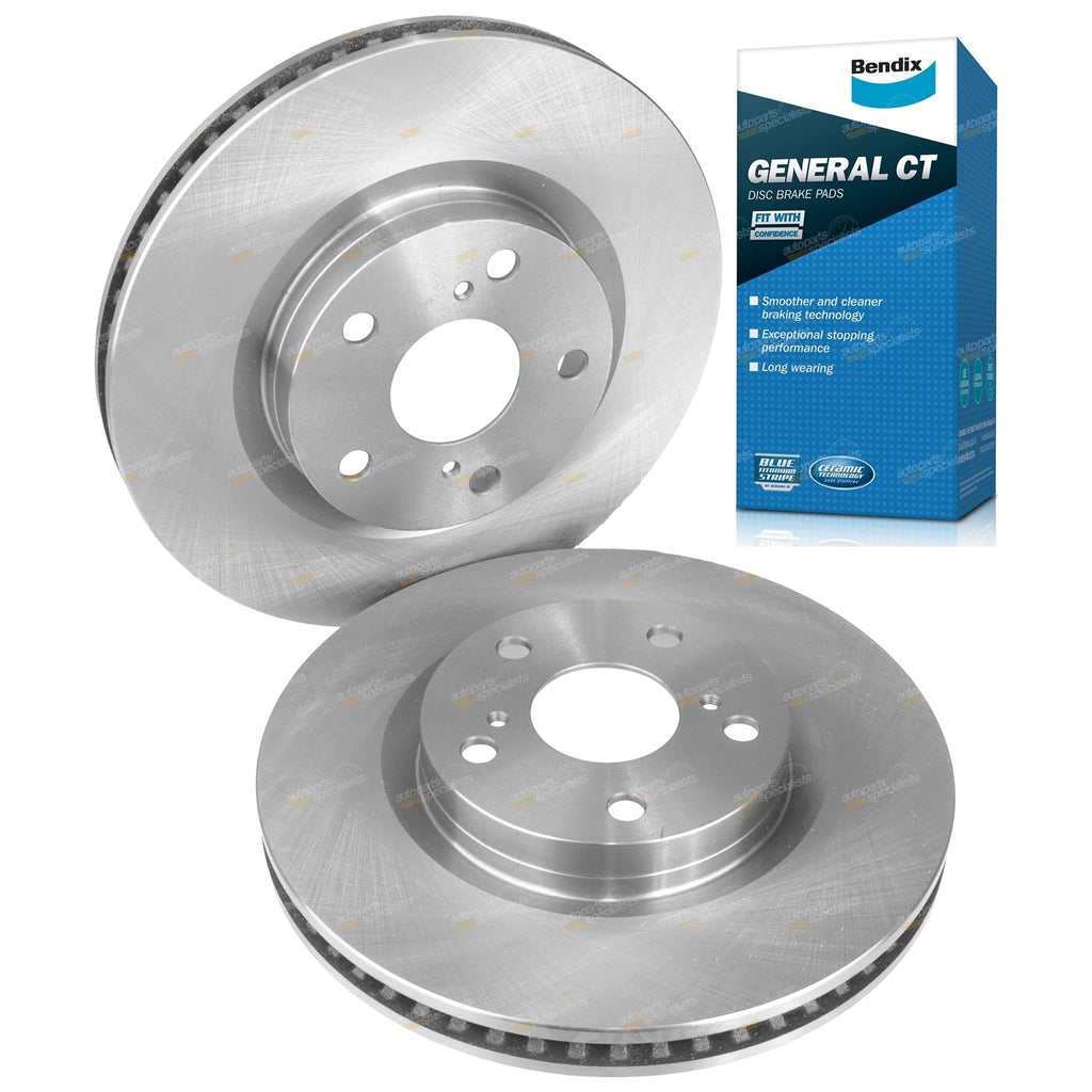 Front Disc Brake Rotors & Bendix GCT Pads for RAV4 (2005–2019)