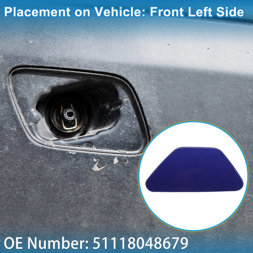 Washer Nozzle Cover Cap Front Left Replacement for BMW 528i (2011–2016)