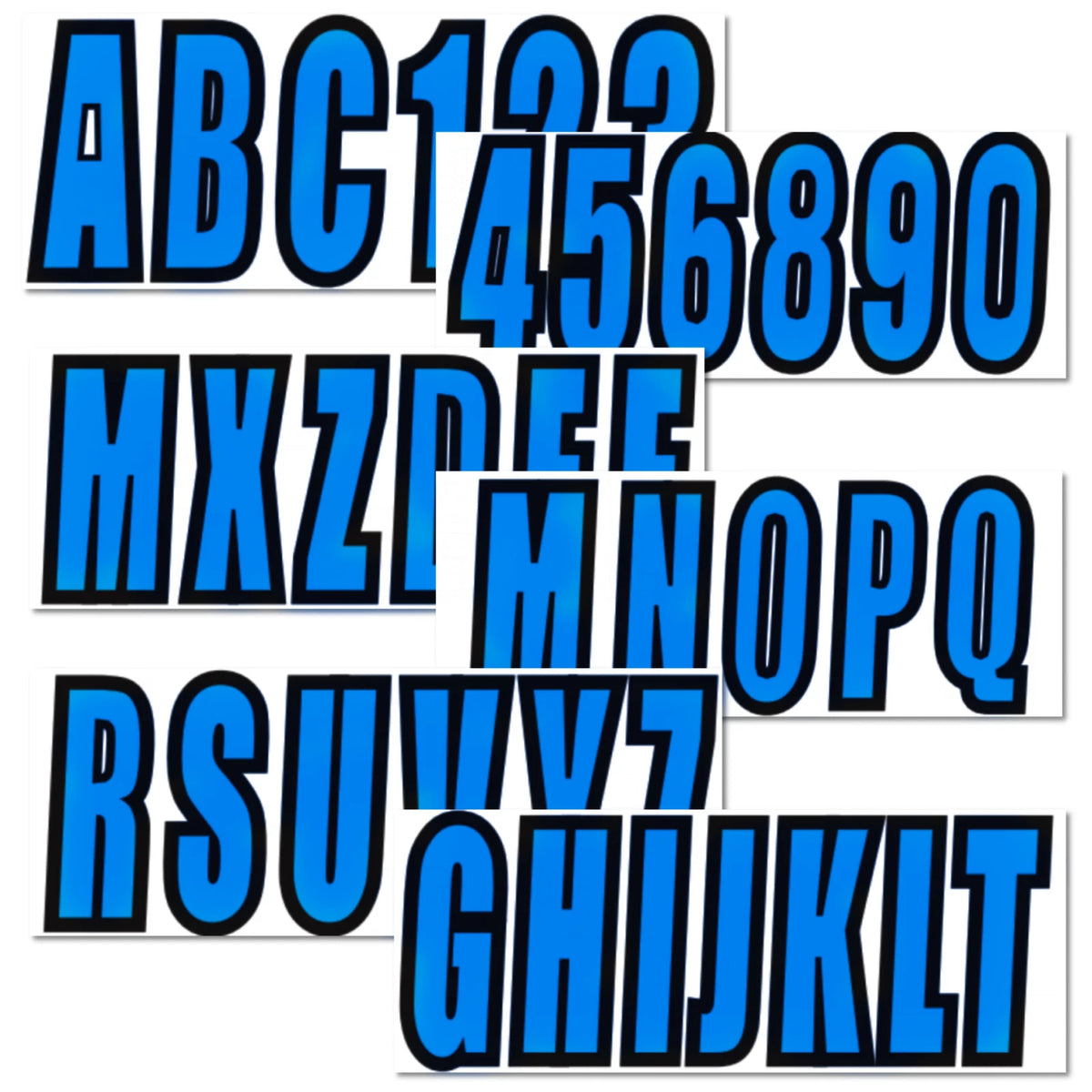 Set of 4 PWC Identification Numbers Decal Registration A-Z 0-9 Blue for Boat