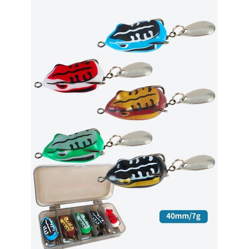 5 PCS Soft Silicone Fishing Lures with Dual Hook Design