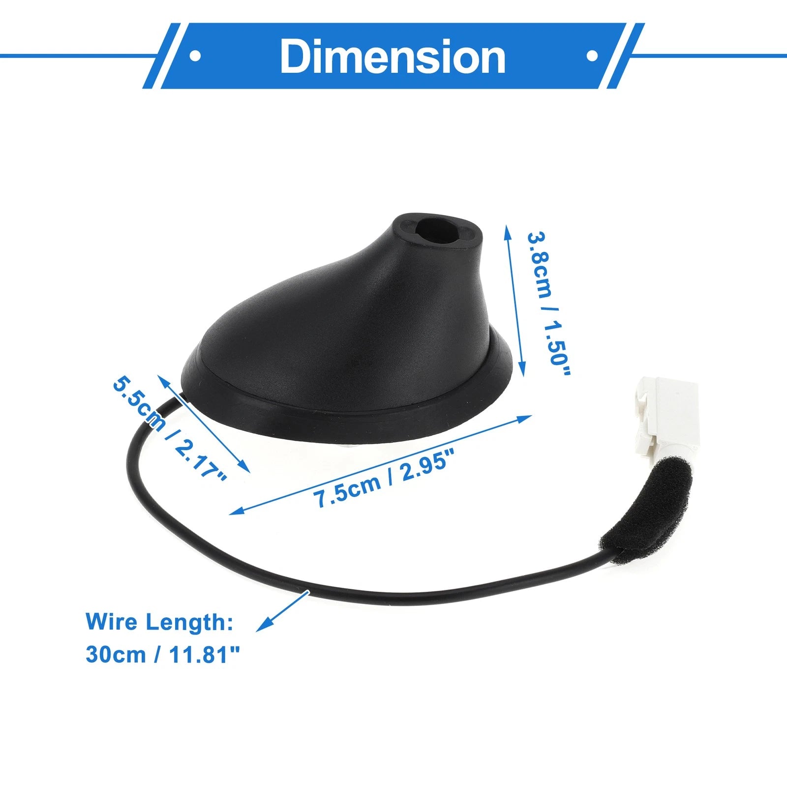 Antenna Base for Fiat 500, Abarth (2012–2021) Black