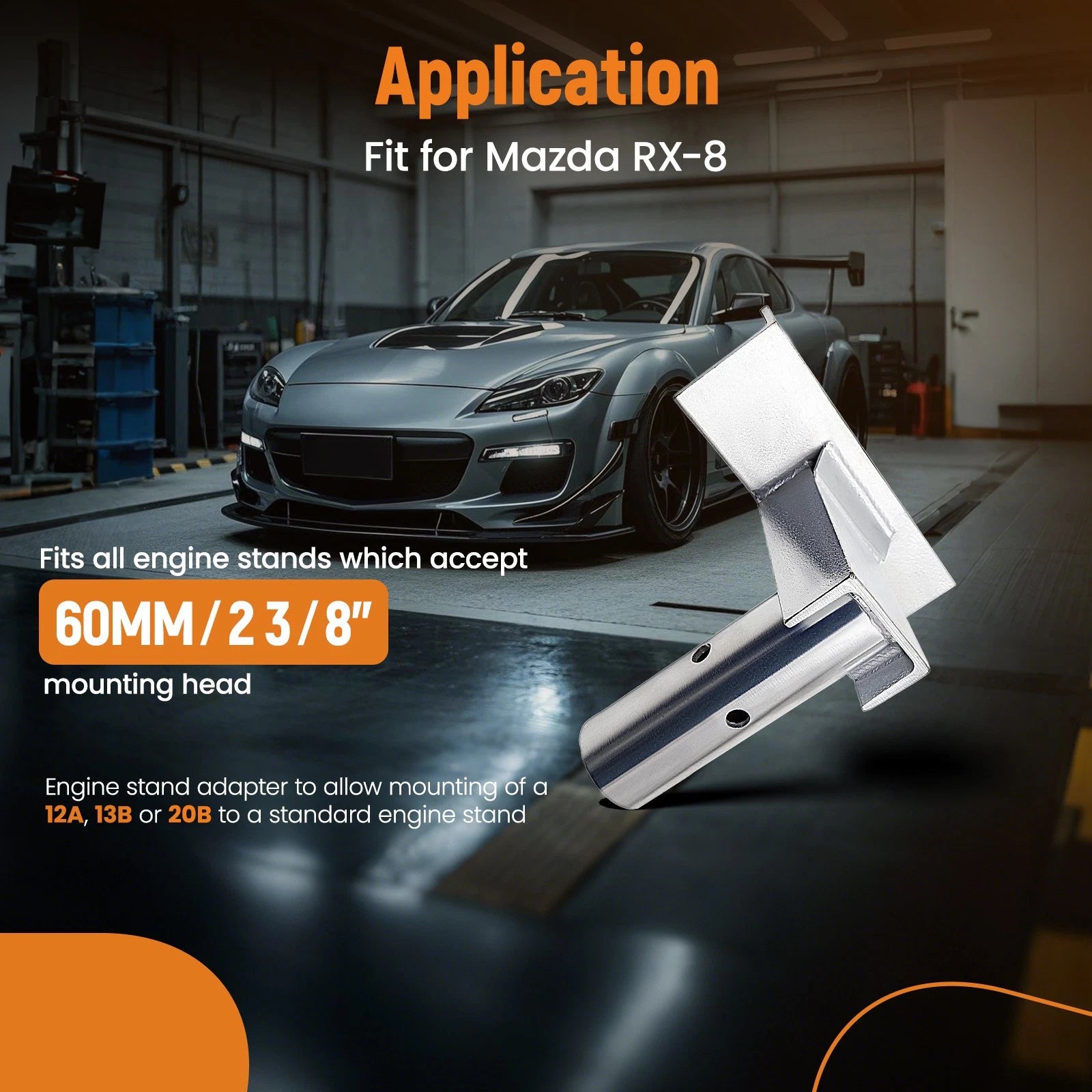 Rotary Engine Stand Adapter for Mazda RX-7 RX-8 (12A 13B)