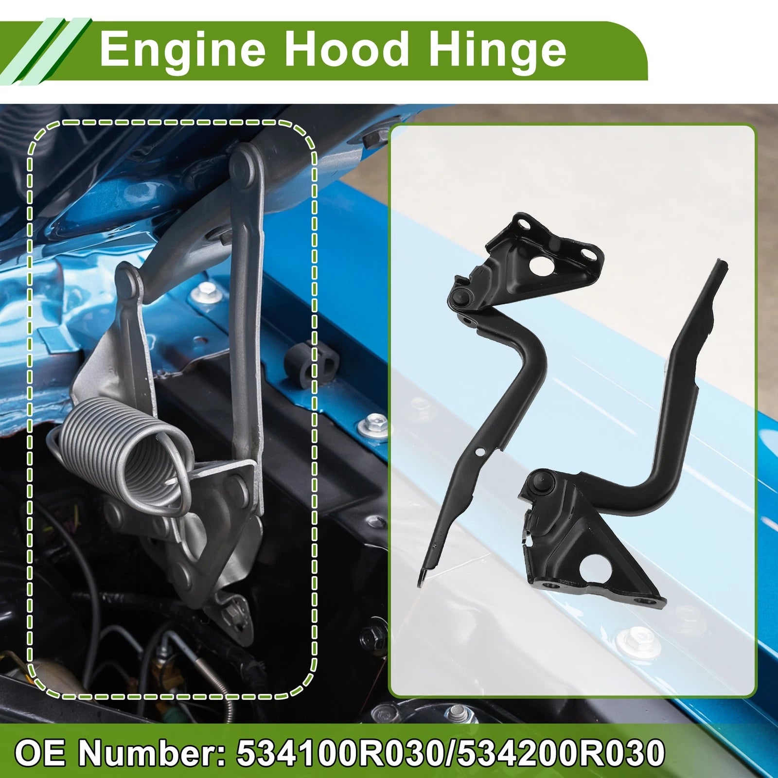Hood Hinges Front Bonnet Bracket Replacement for Toyota RAV4 (2006–2014) 1 Pair