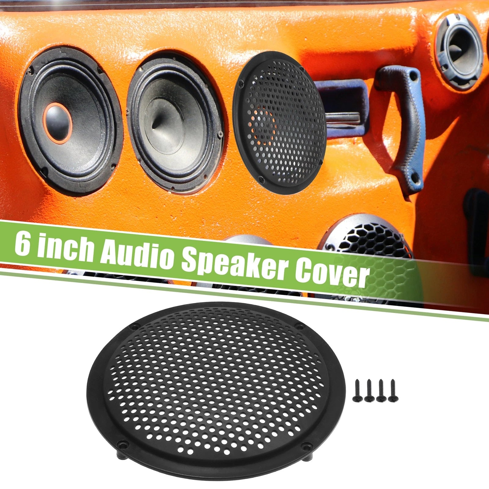 Car Speaker Grill Cover for Universal Fit (6", Black)