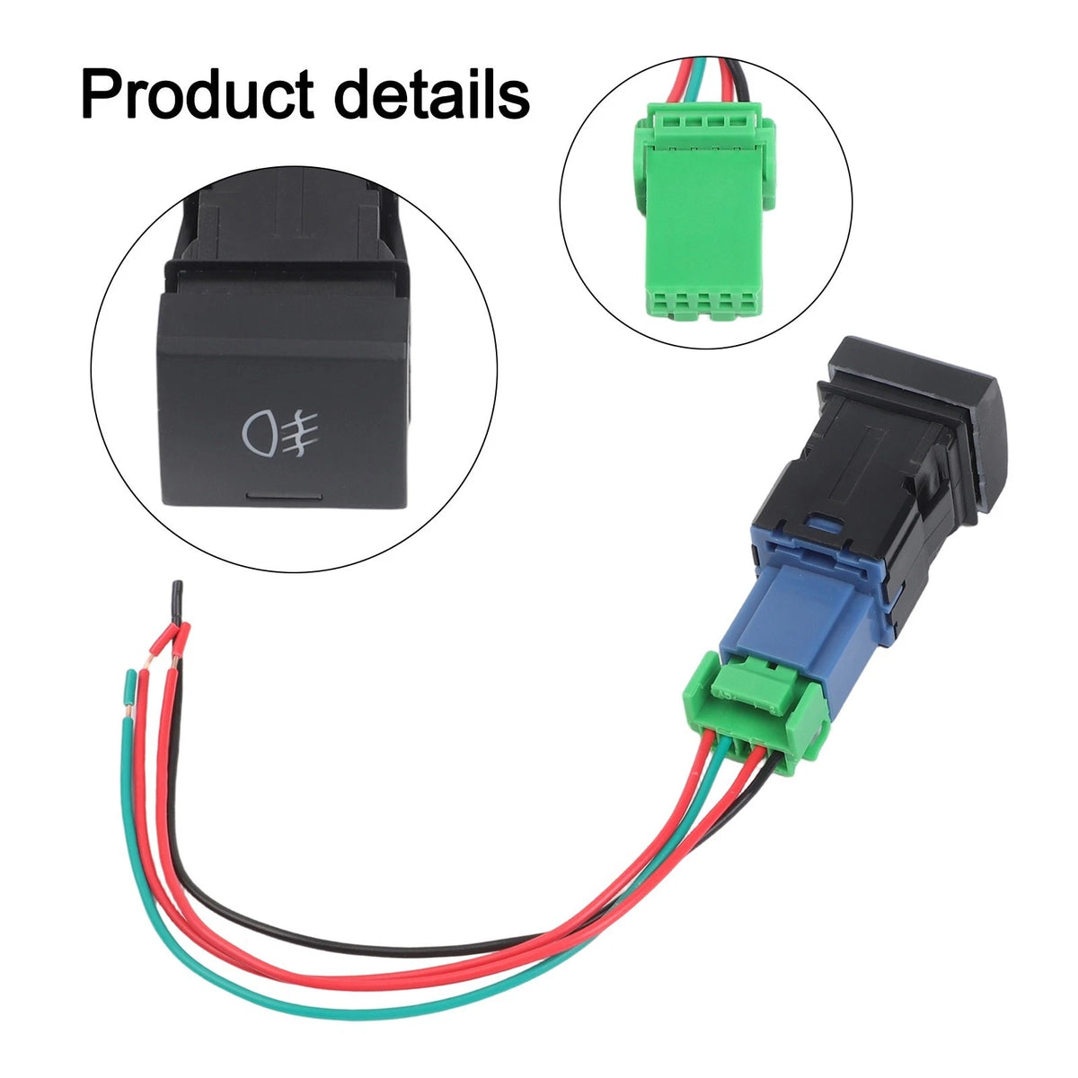 Black Color Fitment Steering Sheel Fan Heating Rearview Switch Button