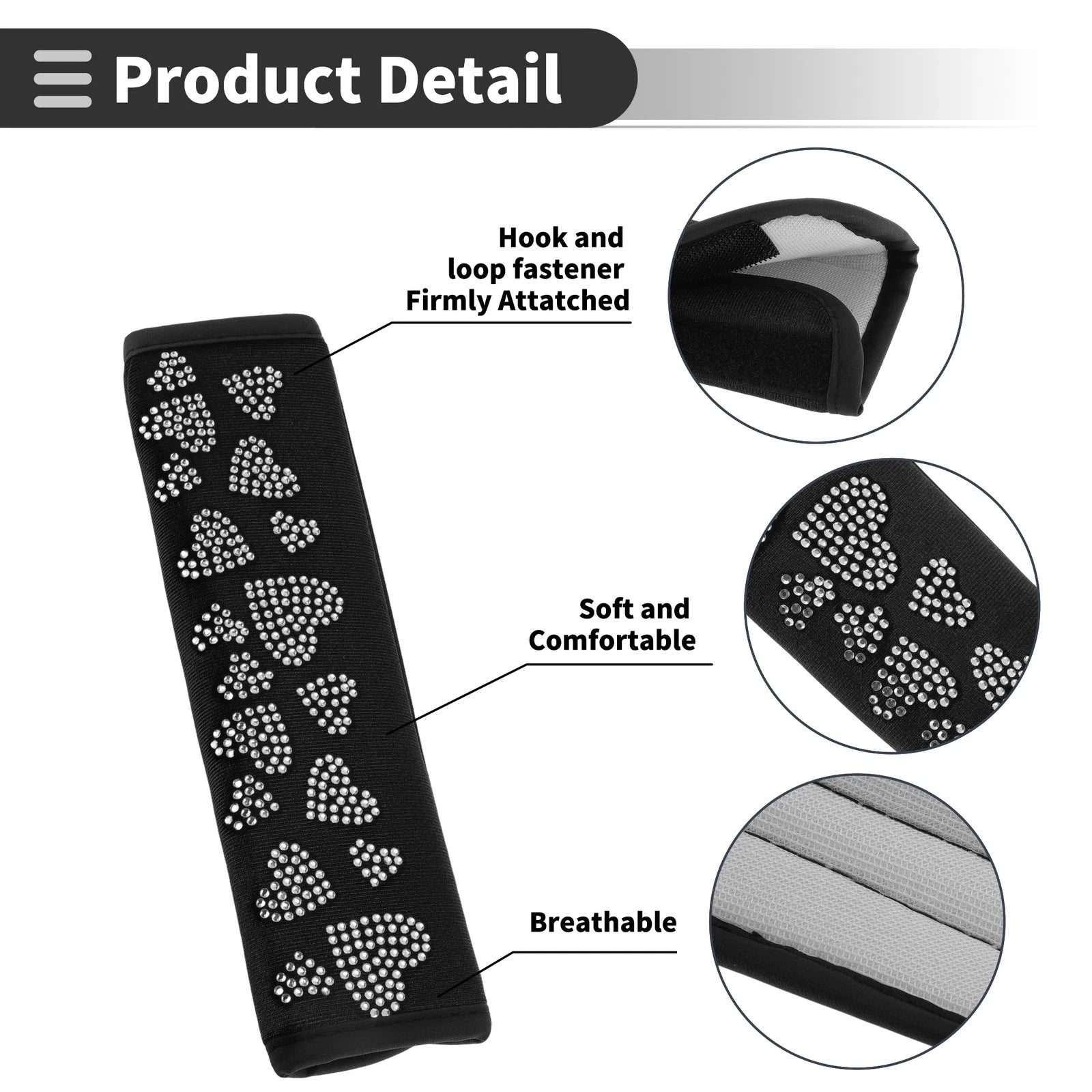 Seat Belt Cover Pad for Universal Fit (23cm)