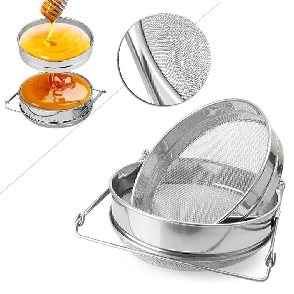Adjustable Double Honey Sieve Strainer Filter for Beekeeping Equipment