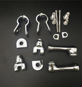 Chrome 1.5" Long Angle Adjustable Footpeg Mounting Kit for Universal Motorcycle