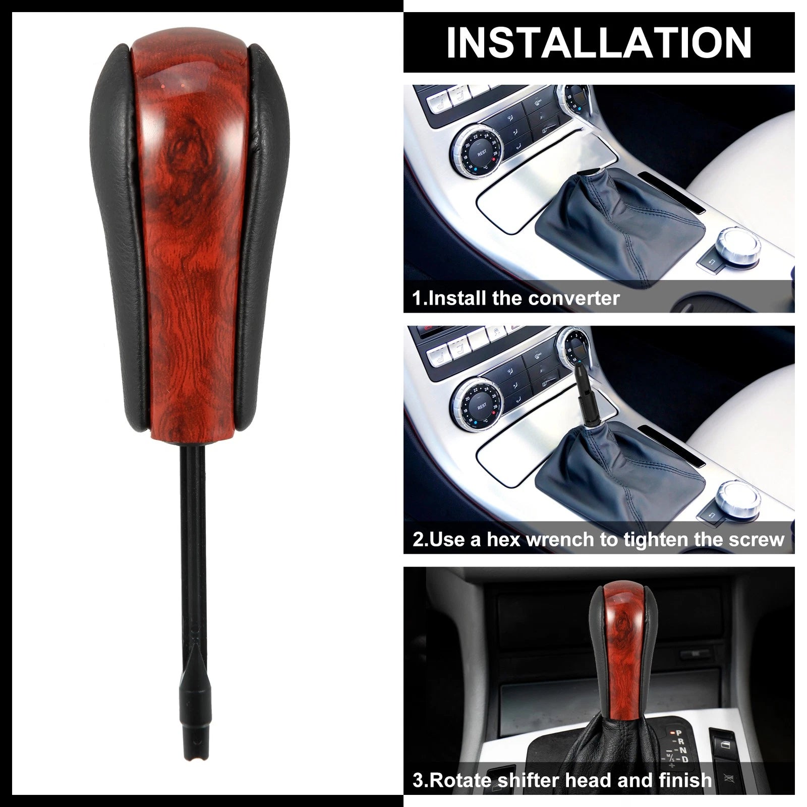 Faux Leather Automatic Gear Knob for BMW X5 2000–2006 (525i 2003–2009)