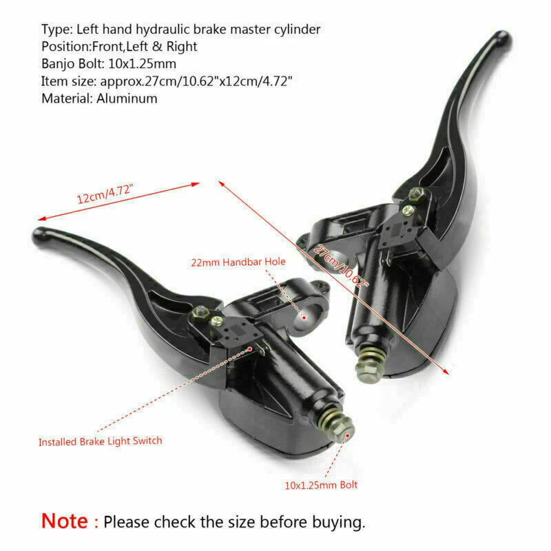 Front Brake Master Cylinder 22mm for Polaris Sportsman 400 500 600 Big Boss (T9)