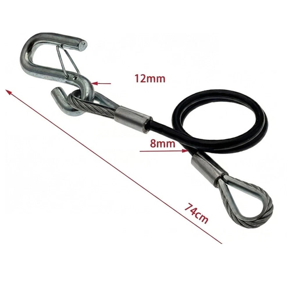 44-1/2 Trailer Safety Cable Single Pack with S-Hooks and Latches for Towing