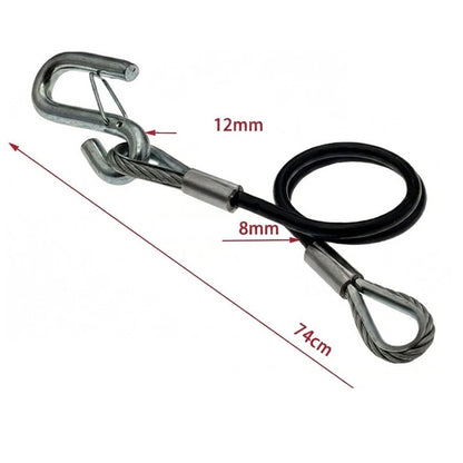 44-1/2 Trailer Safety Cable Single Pack with S-Hooks and Latches for Towing