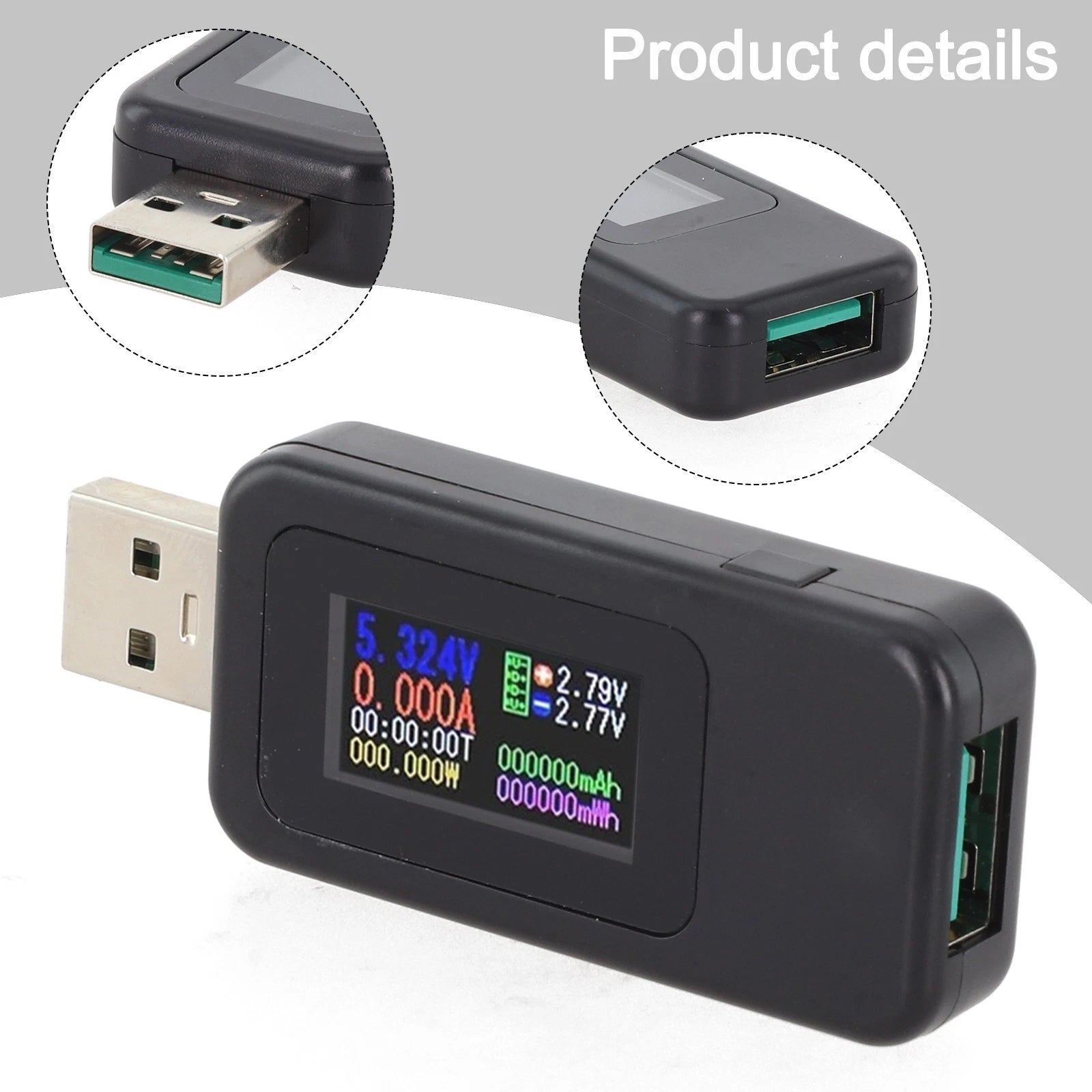 USB Voltmeter Ammeter for Compact Design Vehicles