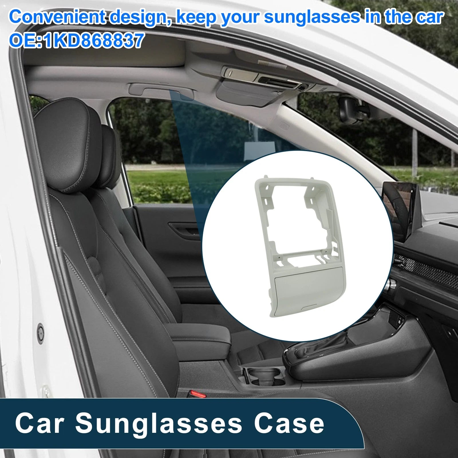 Car Sunglasses Case for Volkswagen PASSAT B6 (2005–2011) Grey