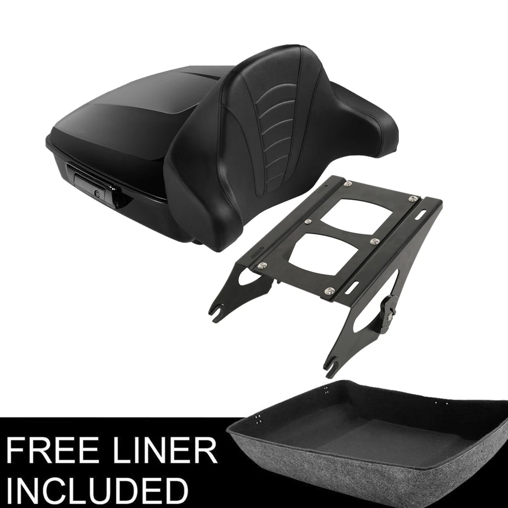 Chopped Trunk Backrest Pad Mount Rack for Harley Touring (2014–2025)