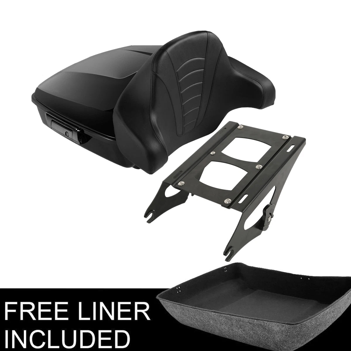 Chopped Trunk Backrest Pad Mount Rack for Harley Touring (2014–2025)