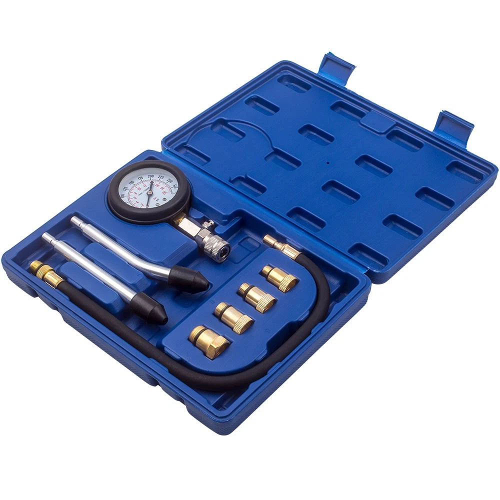 Engine Cylinder Compression Pressure Tester Gauge Tool Kit for All Models (0-300 PSI)