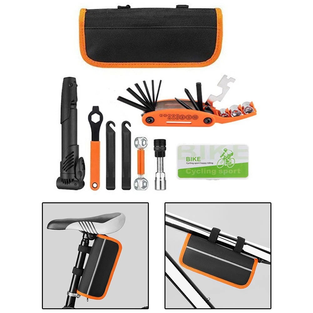 Bicycle Maintenance Kit with Patch Tools and Lightweight Design