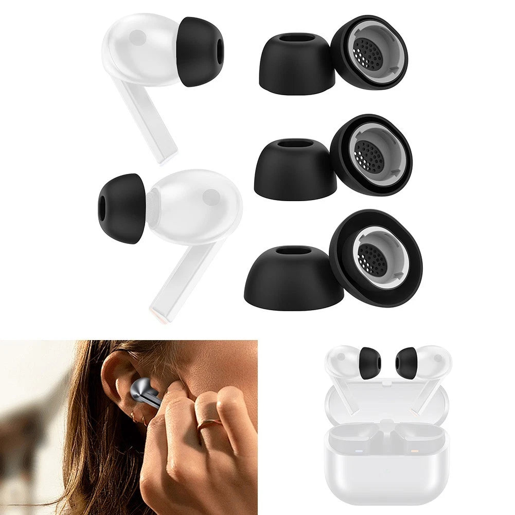 Silicone Ear Tips for Galaxy Buds3 Pro (S, M, L) - Black