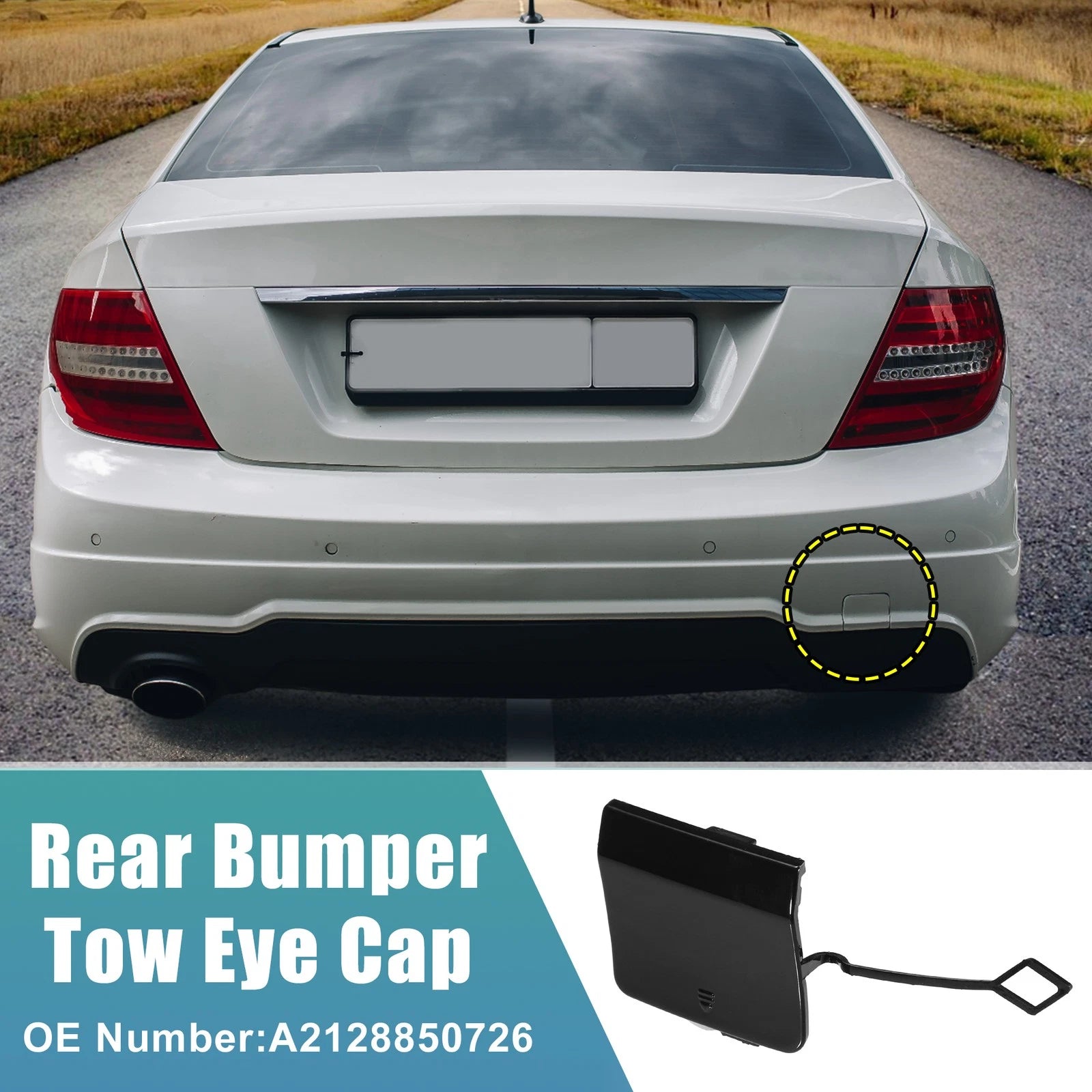 Rear Bumper Tow Hook Cap Replacement for Mercedes Benz E-Class W212 (2009–2016)