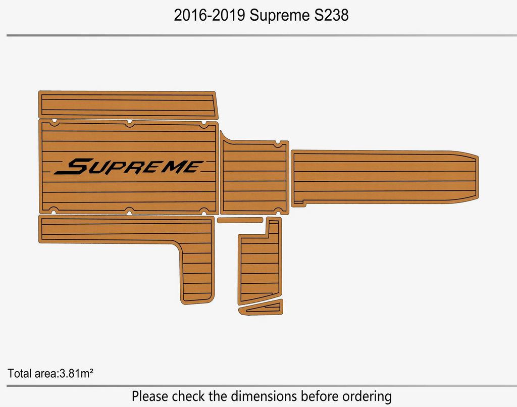 EVA Pad for Supreme S238 (2018) - Faux Foam Teak Deck Flooring Mat