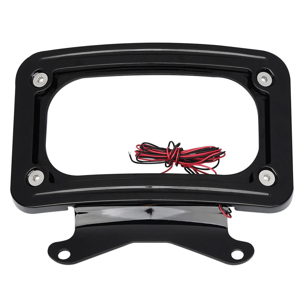 Rear Curved License Plate Frame with LED Light for Harley Touring (2014–2023)