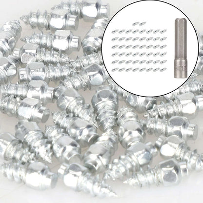 50PC Snow Spikes with Installation Tool for Tires (4x12mm, 4x9mm)