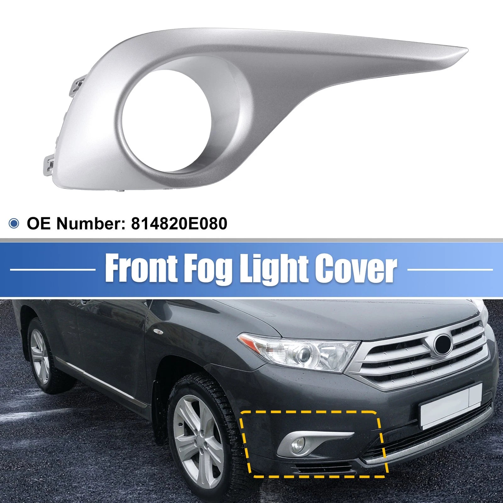 Fog Light Grille Cover Replacement for Toyota Highlander (2013–2013)