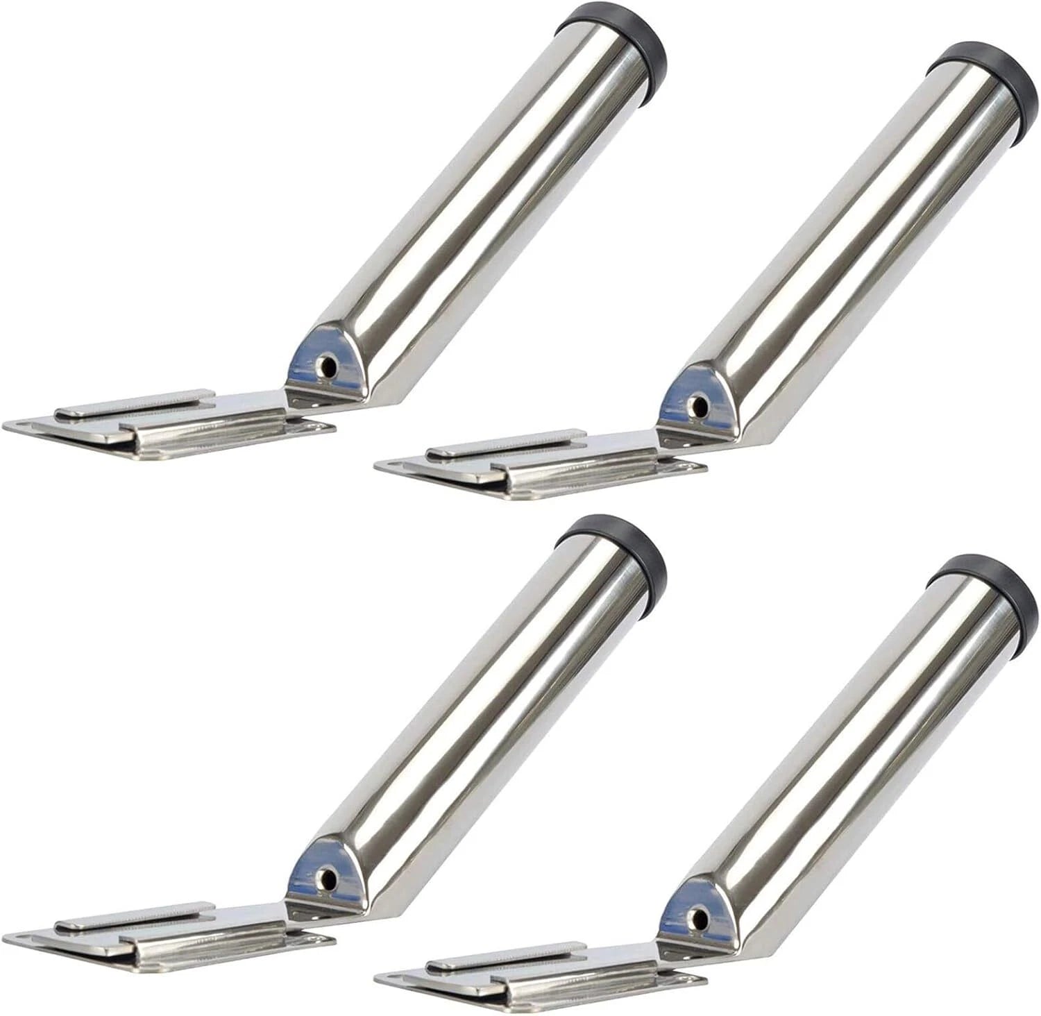 Set of 4 Removable 30 Degree Boat Fishing Rod Holders Slide Mount