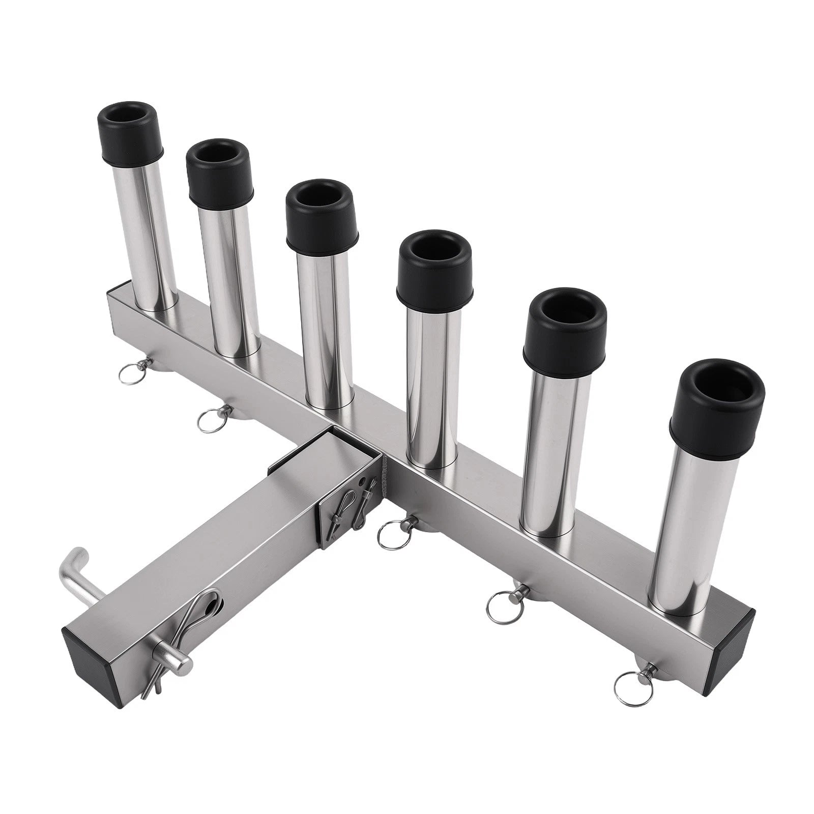 Adjustable Fishing Pole Rack for 2" Hitch Receiver (6 Rods)