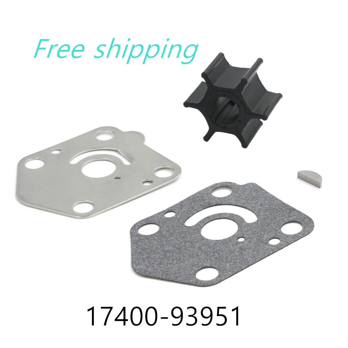 Water Pump Impeller Service Kit for Suzuki DF9.9/DF15/DT9.9/DT15 (1999–2023) 17400-93951