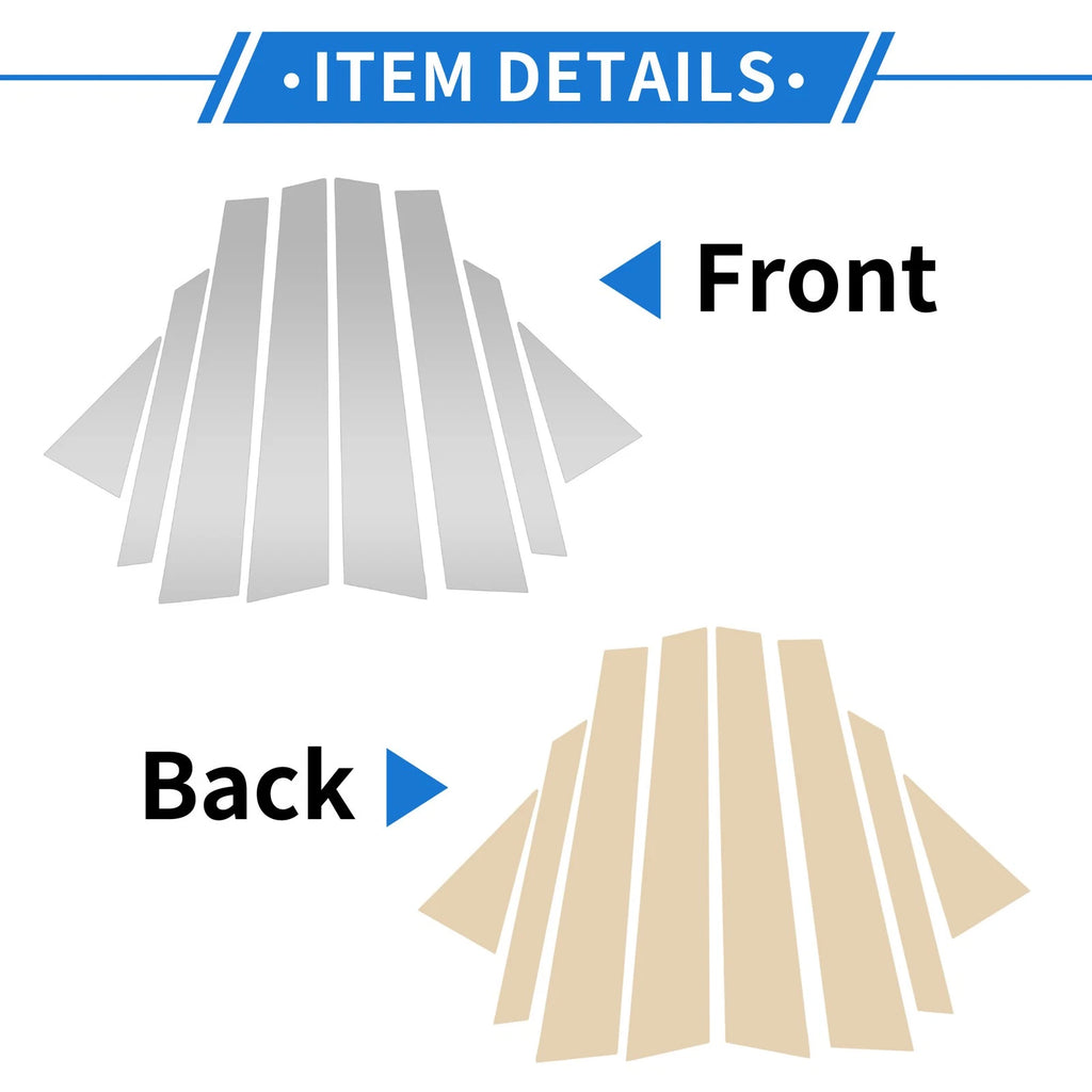 8 Pcs Door Pillar Window Trim Replacement for Hyundai Elantra (2007–2010)