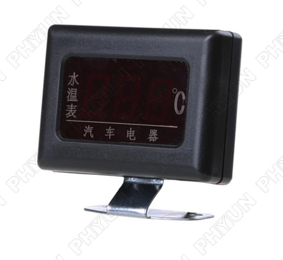 Car Water Temperature Gauge Meter 0-120℃ Red Digital Display w/ Temp Sensor 10mm