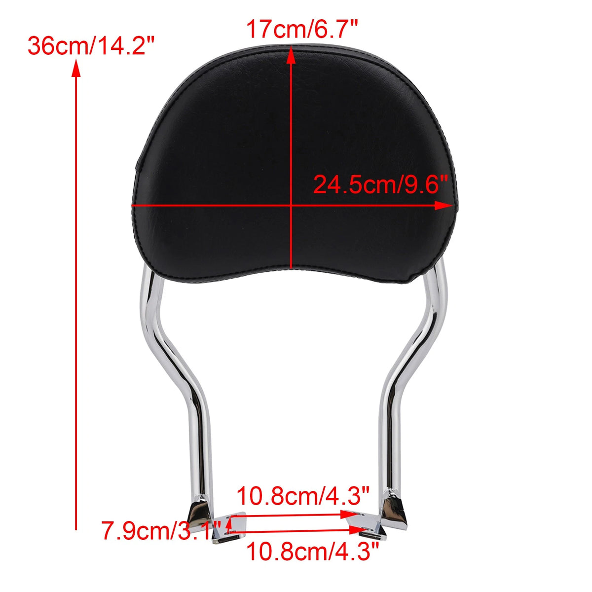 Passenger Sissy Bar Backrest for Royal Alloy GP250 Sidecar (2023) - Chrome