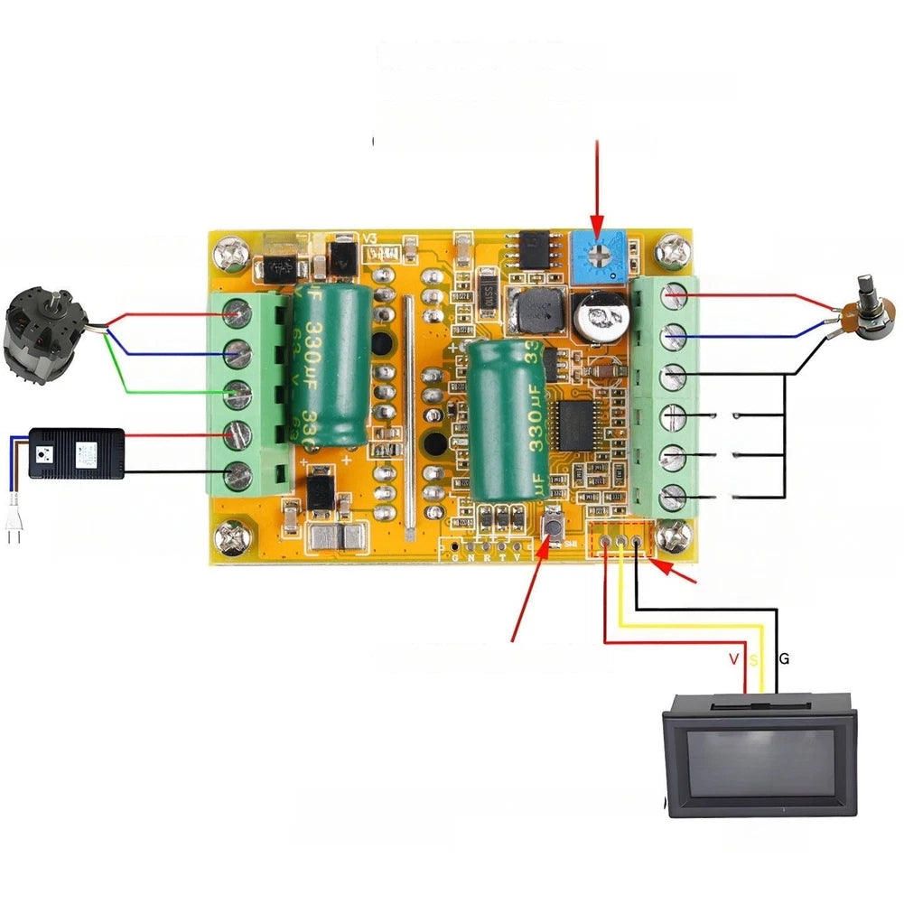 DC Brushless Motor Controller Board for PWM Speed Control (6.5V-50V)