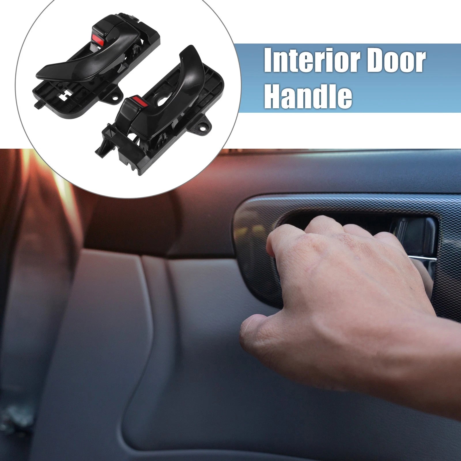 Interior Door Handle Pair Front Left Right for Hyundai Sonata (2005–2008)