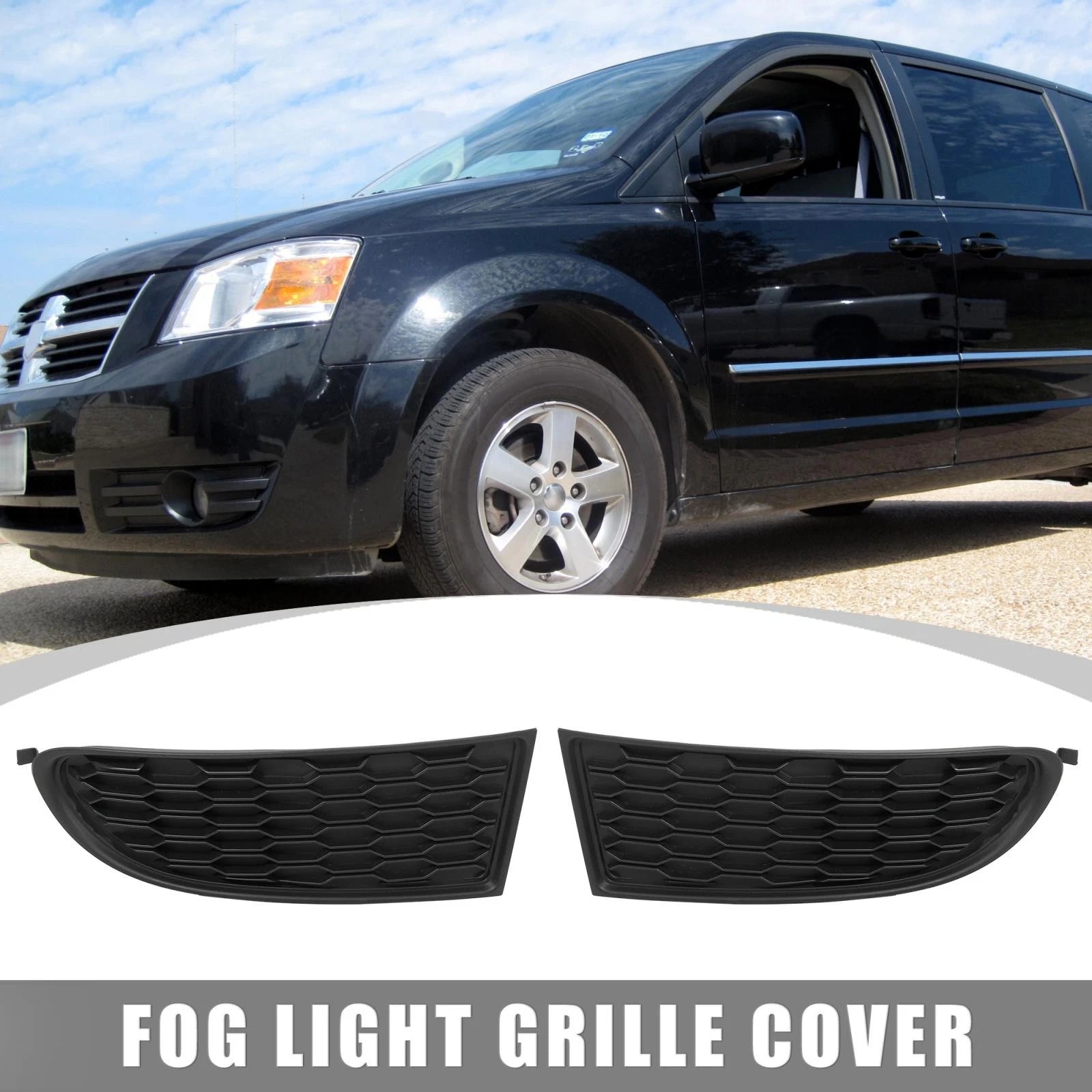 Fog Light Grille Cover Left Right Pair Replacement for Dodge Journey (2009–2020)