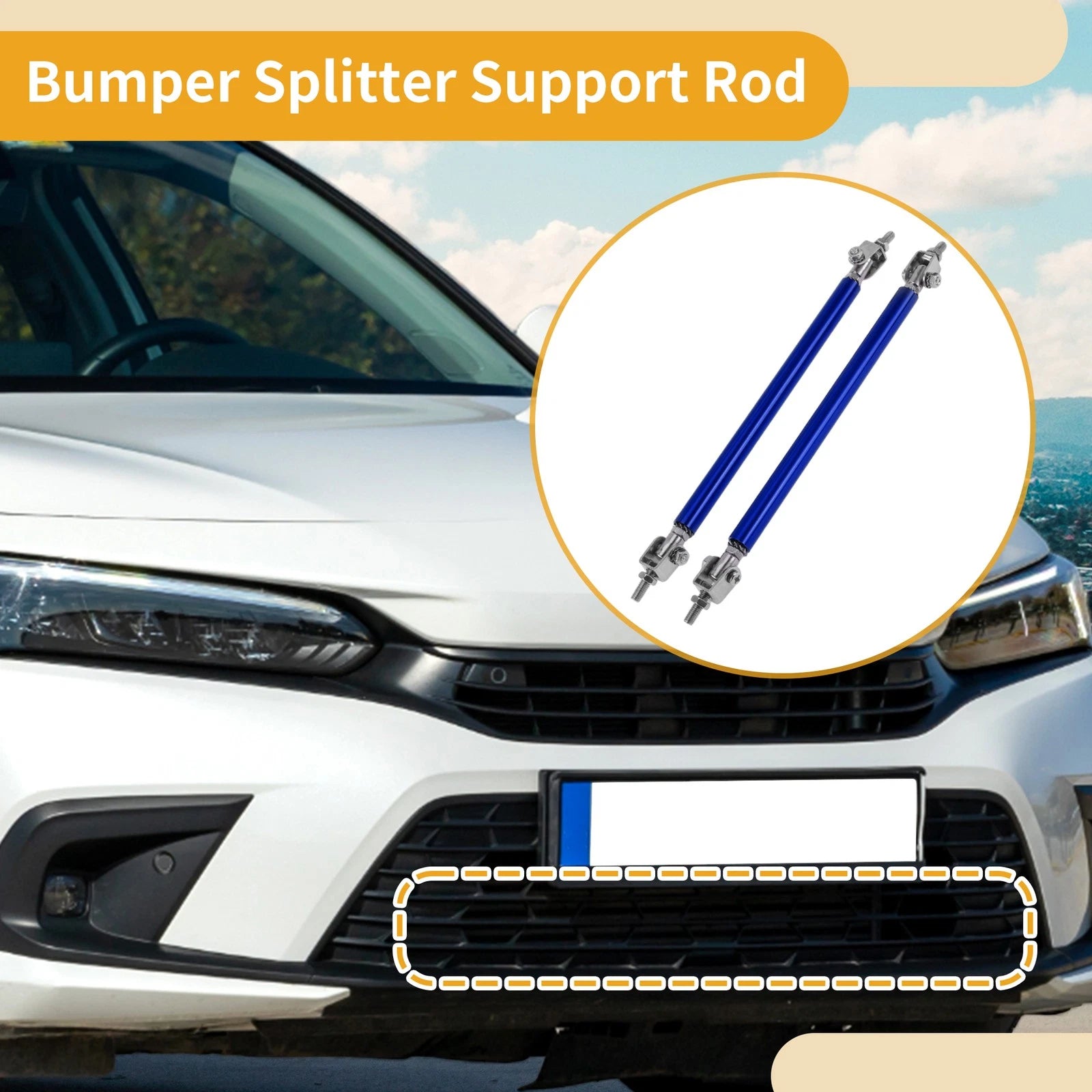 2X Adjustable Front Bumper Lip Splitter Strut Rod for Universal Fit