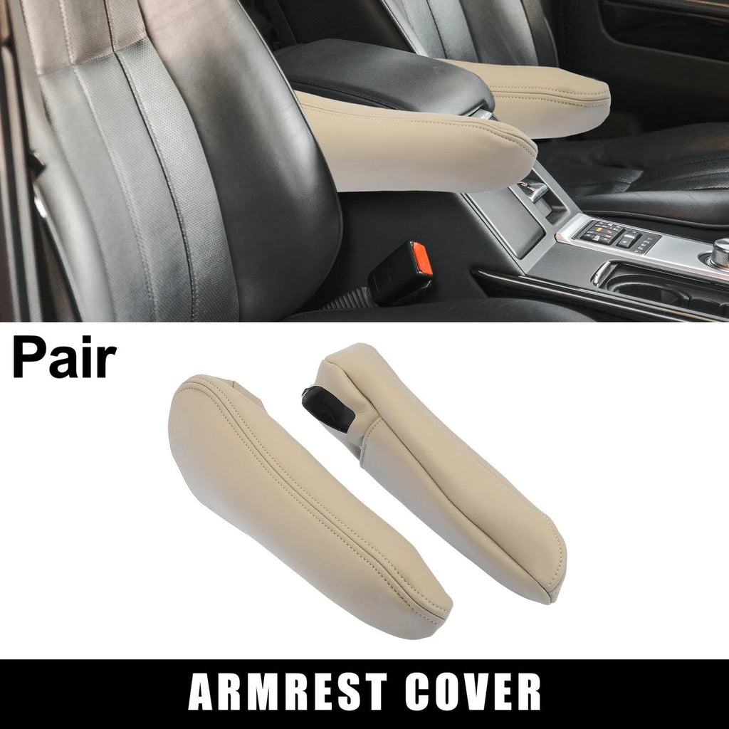 Front Seat Armrest Cover Microfiber Leather Beige for Toyota Sienna (2011–2020)
