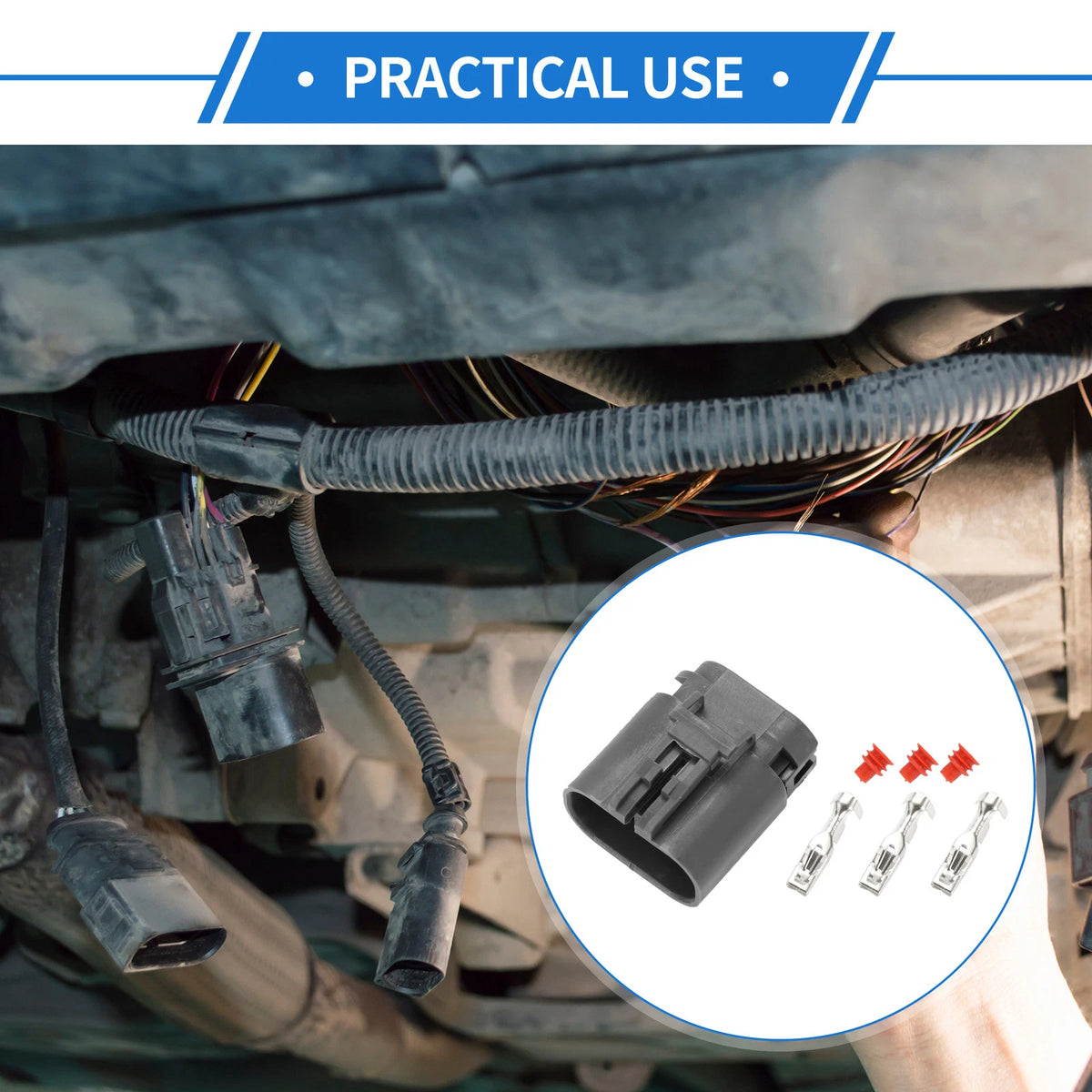 3 Pin Wiring Harness Connector Plug for Excavator (1 Set)