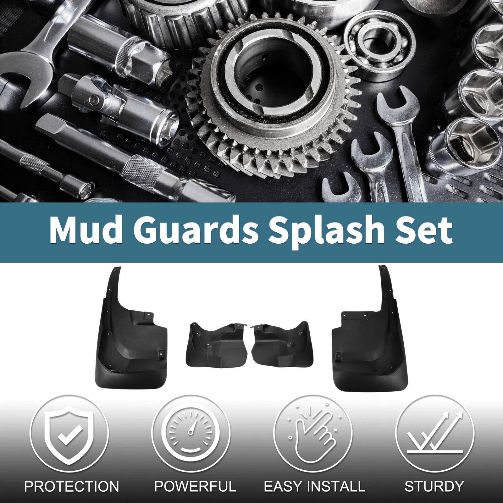 Mud Flaps Splash Guards Front for Toyota Land Cruiser FJ200 (2010–2015)
