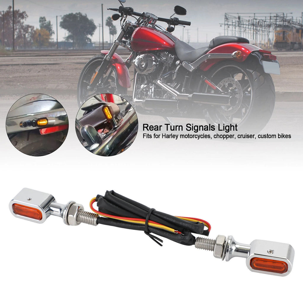 LED Rear Mini Turn Signal Indicator for Harley Sportster Touring Dyna (T9)